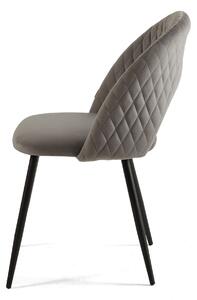 MebleMWM Krzesło tapicerowane DC-6240 | Welur | Jasny szary #20 | Outlet