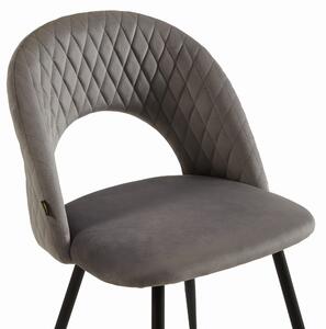 MebleMWM Krzesło tapicerowane DC-6240 | Welur | Jasny szary #20 | Outlet