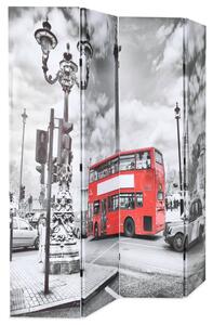 Składany parawan, 160x170 cm, londyński autobus, czarno-biały