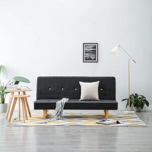 Sofa rozkładana, tapicerowana materiałem, ciemnoszara