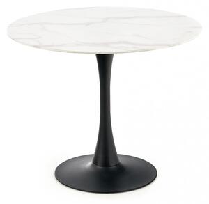 EMWOmeble Stół okrągły AMBROSIO / blat - marmur, noga - czarny