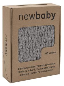 Kocyk bambusowy New Baby ze wzorem 100x80 cm grey