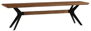 Ławka do jadalni z drewna akacjowego i stali, 160 x 40 x 45 cm