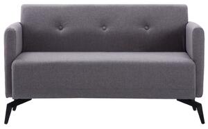 2-osobowa sofa tapicerowana tkaniną, 115x60x67 cm, jasnoszara