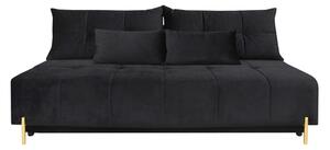 Sofa rozkładana 3-osobowa czarna ALFA