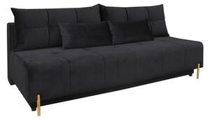 Sofa rozkładana 3-osobowa czarna ALFA