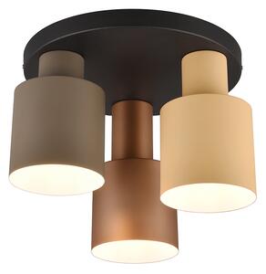 Lampa sufitowa brązowa z 3 punktami w kolorze taupe i beżu - Ans Oswietlenie wewnetrzne