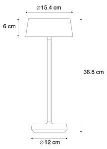 Zewnętrzna lampa stołowa czarna z diodą LED ze ściemniaczem dotykowym IP44 - Sammi Oswietlenie wewnetrzne