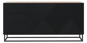 Komoda Asha z szufladami i metalowymi nogami 167 cm - artisan / czarny mat