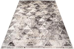 Nowoczesny beżowo-brązowy dywan w trójkąty - Uwis 5X