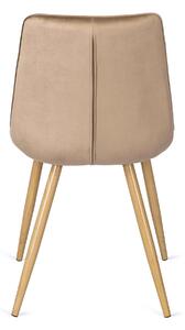 Beżowe krzesło z imitacją drewnianych nóg - Abro