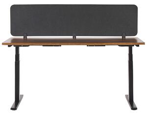 Przegroda na biurko dźwiękochłonna tapicerowana 180 x 40 cm ciemnoszara Wally Beliani