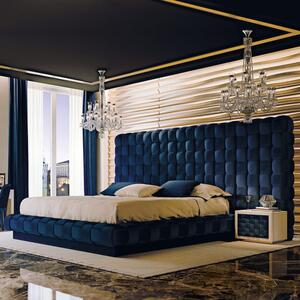 Rama łóżka 200x200 ze ścianką tapicerowaną ACERNO + Pojemnik | Tkaniny i Kolory Do Wyboru