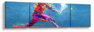 Obraz - Malowany tenisista (170x50 cm)