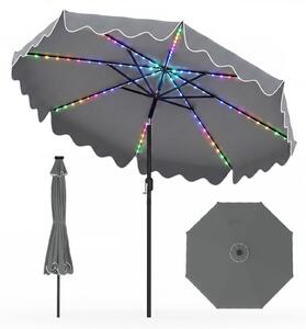 Parasol ogrodowy z solarnymi lampkami LED