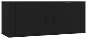 Wisząca szafka telewizyjna, czarna, 100x34,5x40 cm