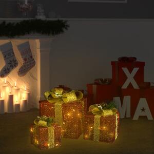 Dekoracja świąteczna: 3 czerwone prezenty, wewnątrz/zewnątrz