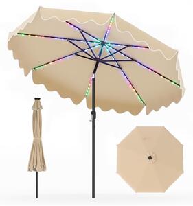 Parasol ogrodowy z solarnymi lampkami LED
