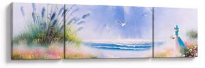 Obraz - Romantyczna plaża, obraz olejny (170x50 cm)