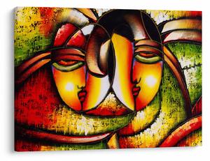 Obraz - Obraz olejny, abstrakcyjne twarze (70x50 cm)