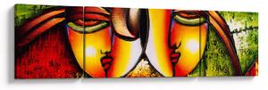 Obraz - Obraz olejny, abstrakcyjne twarze (170x50 cm)