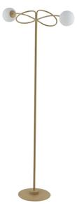 Lampa podłogowa dekoracyjna złota dwa mleczne klosze 2xG9 12W Velvet Sigma Lighting