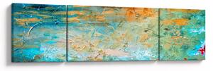 Obraz niebieskiej abstrakcji (170x50 cm)