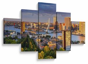 Obraz - Panorama Rotterdamu, Holandia (125x70 cm)