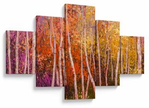 Obraz kolorowego lasu (125x70 cm)