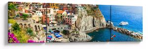 Obraz - Włoska wioska Manarola (170x50 cm)