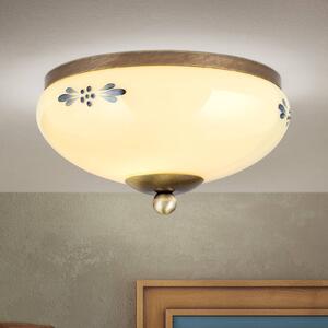 ORION Lampa sufitowa Landhaus patyna niebieska Ø 21cm
