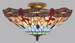 Searchlight Lampa sufitowa tiffany Dragonfly, możliwość ściemniania, multikolor, salon / jadalnia, szkło, tiffany