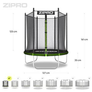 Trampolina ogrodowa dla dzieci z siatką zewnętrzną 4FT 127cm Zipro Jump Pro