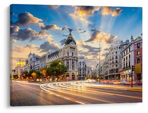 Obraz - Calle Gran Vía, Madryt, Hiszpania (70x50 cm)
