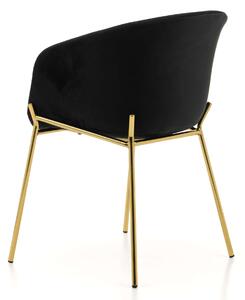 MebleMWM Krzesło Glamour ZL-1486 | Welur | Czarny | Outlet
