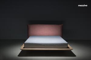 NUVOLA nowoczesne łóżko z litego drewna z tapicerowanym zagłówkiem