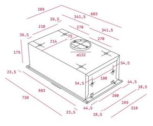 Okap TEKA GFH 73 Inox 329m3/h 64dB klasa E
