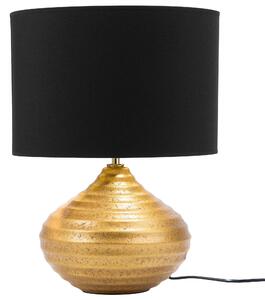 Nowoczesna lampa stołowa złota ceramiczna czarno-złoty abażur Kuban Beliani