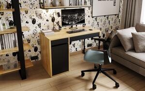 Dębowe biurko z szafką w stylu nowoczesnym - Alfea 3X