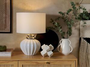 Tradycyjna lampa stołowa nocna ceramiczna biała do sypialni Neris Beliani