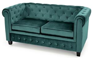 Zielona pikowana sofa w stylu Chesterfield - Vismos 4X
