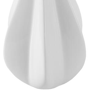 Lampa stołowa jasnobeżowa glam porcelanowa wysoki połysk z abażurem Santee Beliani