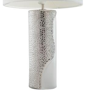 Nowoczesna lampka nocna stołowa porcelanowa okrągły abażur 52 cm biała Aiken Beliani