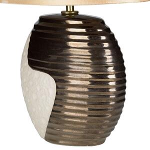 Lampka nocna stołowa mała ceramiczna abażur oświetlenie ozdoba biało-złota ESLA Beliani