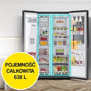 Lodówka LG InstaView GMG960EVJE Multi Door 179cm Czarny mat Podajnik wody