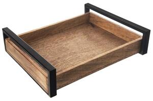 Taca do serwowania drewniana z uchwytami MANGO 35,5x27 cm