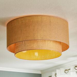 Lampa sufitowa Boho jute Euluna, możliwość ściemniania, brązowy / rdzawy, salon / jadalnia, tkanina / materiał / jedwab, dworkowy / rustykalny