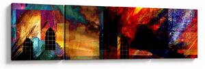 Obraz - Kolorowa abstrakcja miasta (170x50 cm)