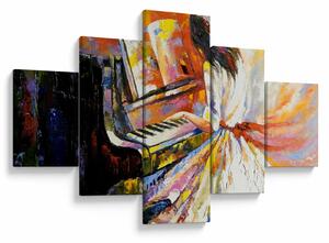 Obraz - Kobieta grająca na pianinie (125x70 cm)