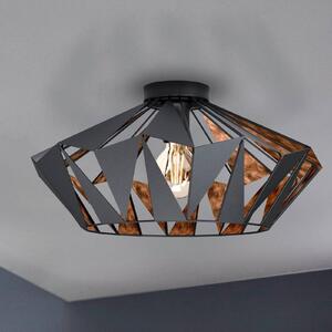 EGLO Lampa sufitowa Carlton, możliwość ściemniania, czarny, salon / jadalnia, metal, vintage
